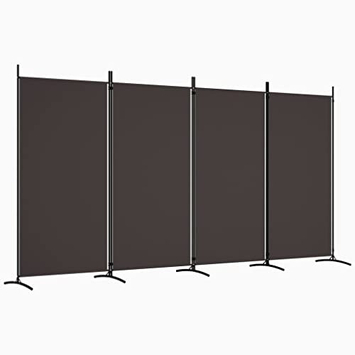 vidaXL Paravent 4-TLG. Raumtrenner Raumteiler Trennwand Umkleide Sichtschutz Spanische Wand Wohnzimmer Schlafzimmer Braun 346x180cm Stoff