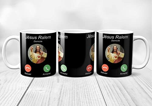 SUPER FABRIQUE Tasse aus Keramik Jesus Ralem ruft dich an
