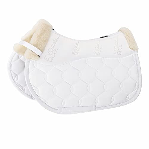 Eskadron Glossy Evo-Wool Schabracke Basic in weiß, Größe:Pony Dressur, Farben:weiß