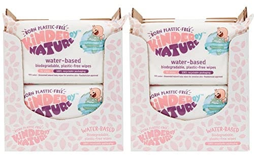 Jackson Reece, Kinder by Nature Water-Based Wipes - 24 Pack (Suitable for Sensitive & Eczema Prone Skin + 99% Water, 100% Biodegradable & Compostable, 100% Recyclable + Vegan)