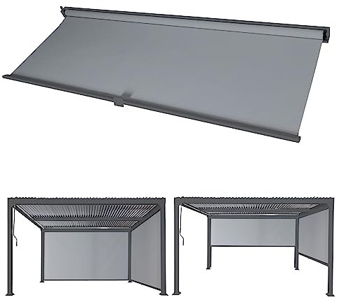 Seitenwand für Pergola HWC-L41, Pavillon Rollo Ersatzseitenwand, Stoff/Textil 3x3m - anthrazit