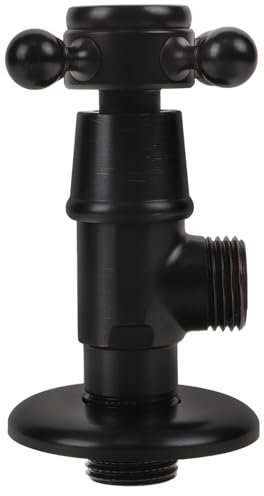 DOITOOL Eckventil Schwarz, 1/2 Zoll Wasserhahn Eckventil Absperrhahn Schwarz, Retro Eckregulierventil Schwarz Für Die Dusche Badezimmer Winkelabsperrventil Wc-Eckventil Drehventil Pflaume