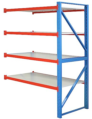 Vesalia Profi Steckregal 204 cm Hoch - 80 cm Tiefe (Anbauregal - Tiefe 80 cm - Breite 150 cm)