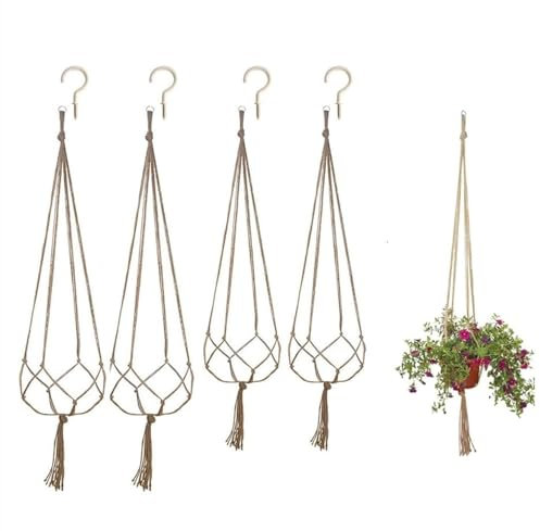 HFYMXNB 4 Pezzi Fioriere Sospese,Sospese Portafiori, Appendiabiti per Piante, Vasi Sospesi per Piante Sospese Portafiori Porta Piante da Interno ed Esterno per Balcone Decorazioni da Giardino