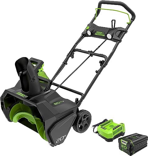 Greenworks 80V 20 Brushless Snow Thrower, 5.0Ah Battery