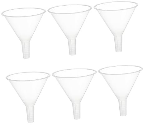 BESTonZON 6 Piezas Embudo Experimental De Plástico Embudo Para Material De Laboratorio Para Filtración y Transferencia De Líquidos Para Experimentos Científicos