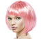 TrendandStylez Bob Perücke unisex, rosa, Pagenkopf mit Pony, Damen und Herren Kunsthaar, Wig für Karneval, Fasching, Cosplay