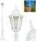 Außenwegeleuchte Hongkong, Wegeleuchte aus Metall/Glas in Weiß/Milchglas, Außenleuchte in antikem Look, Höhe 206 cm, Gartenlampe, Gartenbeleuchtung IP44, 1 x E27, ohne Leuchtmittel