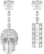 Philipp Plein Damen Ohrringe Ohrhänger Edelstahl silber SLIDING $KULL PJ3EA02EU