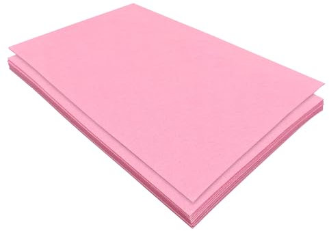 Jtnohx Filzstoff, Steifer Bastelfilz, Farbige Filz zum Basteln, 17,78×28,7cm 11 Pcs Filzplatten Quadrat für das Nähen (Rosa)