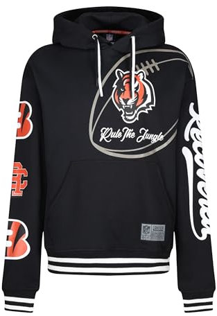 Recovered Hooded Sweatshirt - NFL - Cincinnati Bengals 'Rule The Jungle' Black XL
