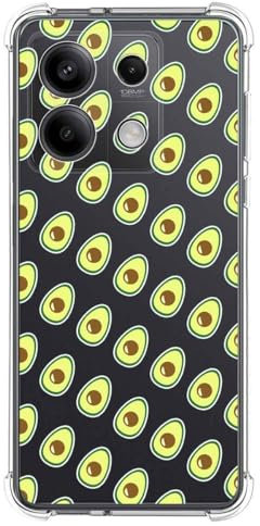 Tumundosmartphone Schutzhülle aus Silikon für Xiaomi Redmi Note 13 5G, Design Avocado Zeichnungen