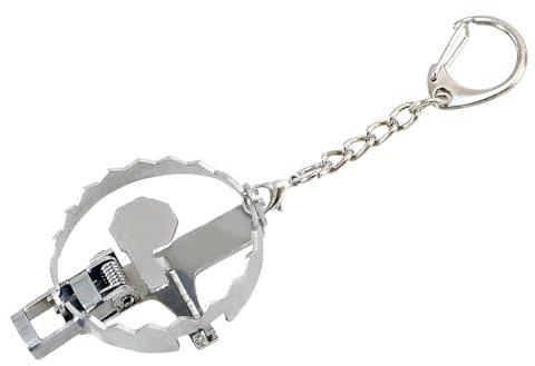 TAOHUAJIANG Mini Bear Trap Keychain Funny Keychain Unzip Keychain Fidget Keychain Mouse Trap Cool Keychains Keychain Gadgets, Sliver, 4.3 x 1.6 inches
