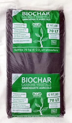 Biochar 70 LT, carbone vegetale, charcoal. E’ un fertilizzante indicato per le colture intensive, l’orticoltura e le piante d’appartamento. LO FACCIAMO IN ITALIA, produciamo solo Biochar.