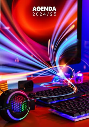 AGENDA SCOLAIRE 2024-2025 « GAMING »: Organiseur journalier pour élèves de la primaire au lycée – juillet 2024 à juillet 2025