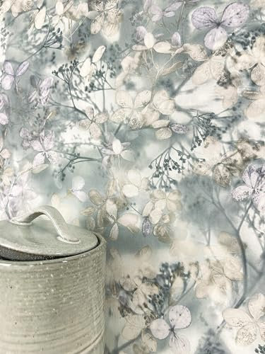 Newroom Tapete Grau Vliestapete Blätter - Mustertapete Floral Hellgrau Creme Blumen Zweige Blumentapete Vintage Blüten Äste inkl. Tapezier-Ratgeber