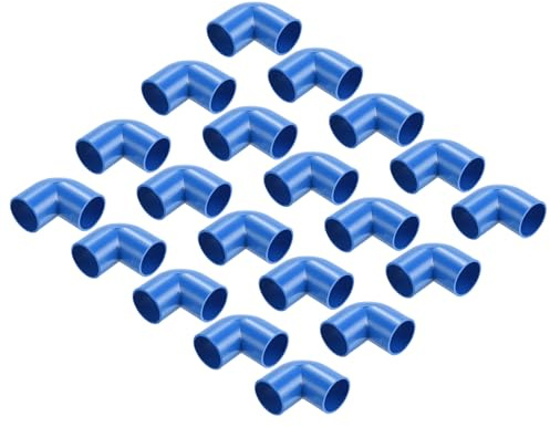 QUARKZMAN 30 Stück PVC Rohrverbinder 20 mm Richtungswechsel 90 Grad Winkelrohrverschraubung Kupplung Kanalverbinder Kupplungsverbinder Kabelrohr für Elektrische Leitung Rohre, Blau