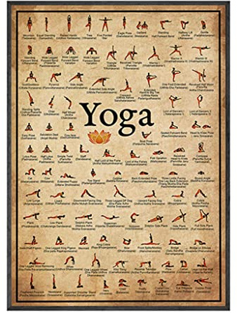 Ashtanga Übungstabelle Yoga-Posen, Poster von Asanas, essentielles Yoga-Diagramm, Vintage-Wanddekoration, Infografik, Leinwand, Ashtanga-Diagramm, Leinwand-Kunst, für Ashtanga, Yoga-Poster für