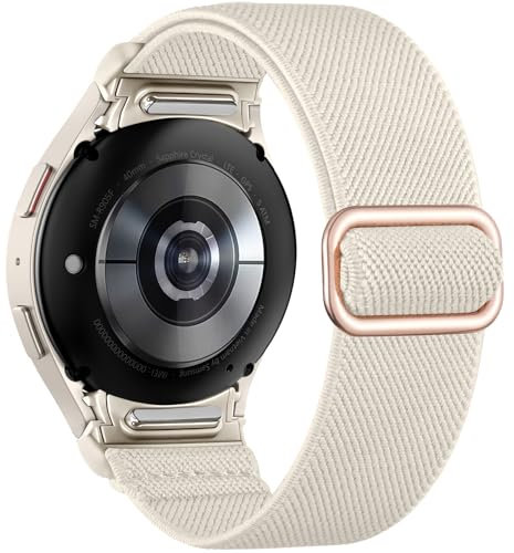 Mastten Cinturino elastico in nylon compatibile con Samsung Galaxy Watch 7/6/5/4, cinturino da 40 mm, 44 mm, Galaxy Watch 6 4 Classic/Watch 5 Pro/FE, senza spazi con un clic, cinturino sportivo a