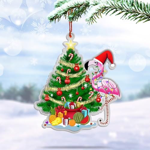 Flamingo Gifts - Flamingo Christbaumschmuck - Flamingo Weihnachtsschmuck (nicht 3D) - Flamingo Ornament - Flamingo Ornamente für Weihnachtsbaum - Rosa Flamingo Ornament 2024