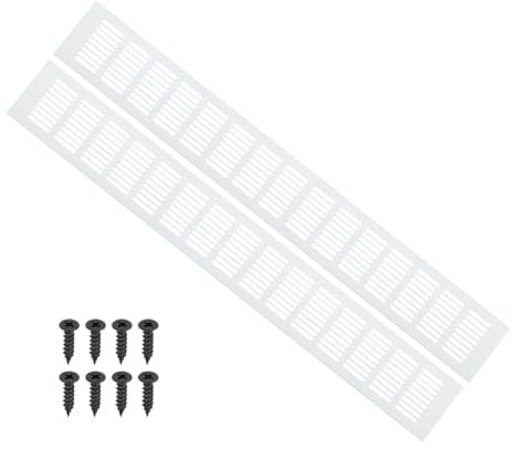 PATIKIL 24 x 3 Inch Door Air Vent Cover, 2 Pcs Heavy Duty Aluminum Grille Ventilation Cover Louvered with Mounting Screws for Cabinet Wardrobe Door, Silver