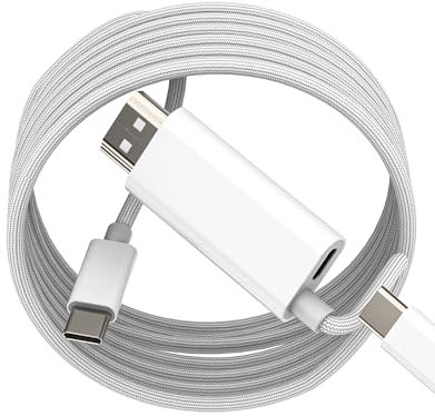 Câble USB C vers HDMI(2 en 1) pour Iphone 16 15 Pro 4K Displayport Type C Charge MacBook Compatible avec Samsung S24 TV écran Moniteur Thunderbolt Connecteur pour IPad Adaptateur pour Apple Appareils