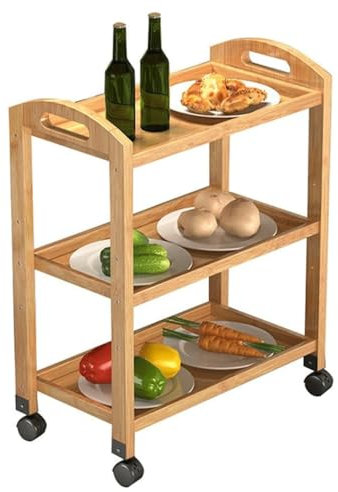 XBDLYQBD Rolling Cart 3-Tier Storage Trolley - Portable, Stable and Easy to Set up for Bedroom Kitchen Bathroom Toilet Living Room Storage Cart