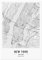 JUNOMI® New York Poster DIN A3 Wohnzimmer Deko, Modernes Wandbild, New York Bild, Wandbild ohne Rahmen, Stadtplan Poster New York, perfekte Geschenkidee für New Yorker