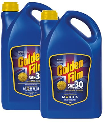 Golden Film SAE 30 Classic Motor Oil for Air-Cooled Engines, High-Performance Oil for Vintage Cars 2x5L