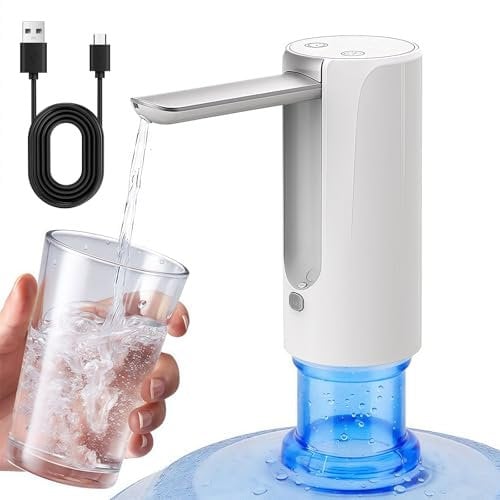 Bomba de botellas de agua, dispensador de agua eléctrico, bomba de agua potable automática de carga, bomba de agua potable automática portátil, carga tipo C, para el hogar, oficina, cocina, camping