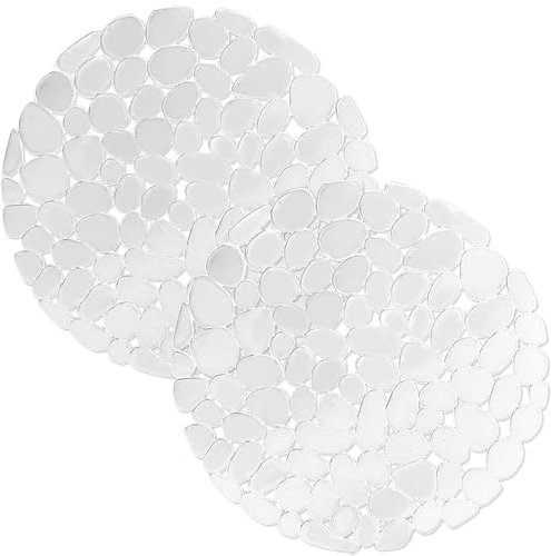 Echehi Paquete de 2 Protector Fregadero, 29 x 29 cm Protector Fregadero Cocina de Corte DIY, Alfombrilla Fregadero Cocina de Drenaje Rápido para Platos, Cristalería, Verduras. Transparente