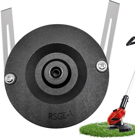 Edelstahl Rasentrimmer Messer, Ersatzmesser, Doppelte Metallklingen mit Unterbodenschutz, Inkl Schneidscheibe & Schrauben, Schneidscheibe Ersatzscheibe Trimmerscheibe für Einhell Akku Rasentrimmer (A)