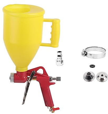 3L 1/4in Plastik -Trichter mit 3L -Topf und 3 Düsen, Druckluft -Sprühpistolen -Wandmalerei Sprühgerät für DIY, Konstruktion, Wandbeschichtung