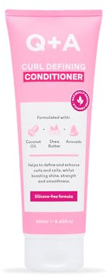 Q+A Curl Defining Conditioner 250ml, Curly Hair Conditioner | Anti-Frizz, Hydrating Care with Coconut Oil and Shea Butter Esters for Wavy, Curly and Coily Hair