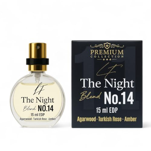 LIVFRAGRANCE Blend No.14 The Night | 15ml Eau de Parfum | Oud, Turkish Rose & Amber Scent | Unisex Luxury Niche Perfume | Long-Lasting Bold Fragrance for Evening Wear