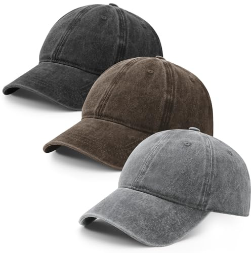 Utensilsto 3 Stück Baseballkappe für Herren Damen, Vintage Basecap Kappe | Verstellbar Baumwolle Baseball Cap Unisex Sonnenhut Basecap Sportkappe für Outdoor Sport Leisure Reisen