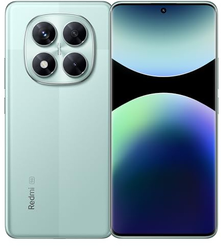 XIAOMI Smartphone Redmi Note 14 Pro 5G, 8+256 Go, IP68, Vert, 5110 mAh, 45 W, Coral Green, Appareil Photo AI de qualité Professionnelle de 200 MP, avec Chargeur, sans NFC