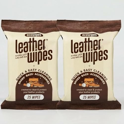 3in1 Leather Cleaner Wipes 50 Count, Extra Large 8 x 10 Size, Clean Condition Protect Wipes for Vinyl and Leather Apparel Furniture Auto Car Interior Shoes Boots Bags
