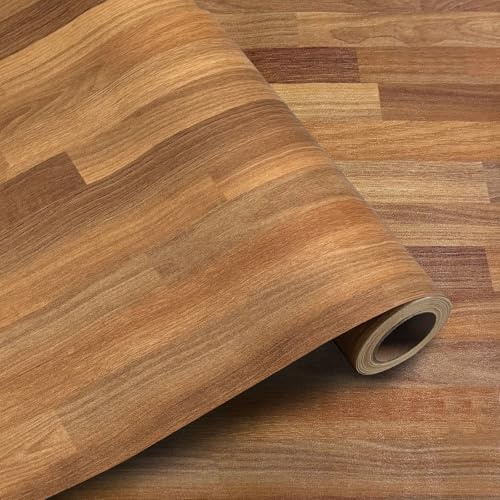 Shackcom PVC Selbstklebend Holzoptik 40x300cm 1.2m² Für Wohnen Küche | PVC-Boden, Verdickt, Wasserfest, Leicht Zuschneidbar, Pflegeleicht, Natürliche Eiche, Ideal für Schlafzimmer & Flur