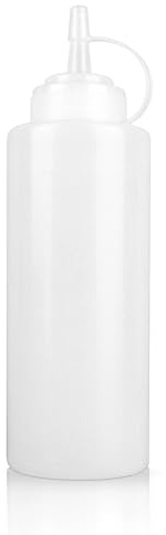 YOLCAR 12 oz Semi-Transparent Soft Plastic Condiment Squeeze Bottle, Leak-Proof, Plastic Squirt Bottles for Sauce, Syrup, and Oil