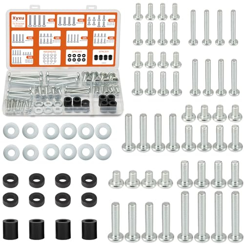 Xyxu TV Bracket Screws, 76PCS TV Mounting Screw Kit M4 M5 M6 M8 VESA Screws