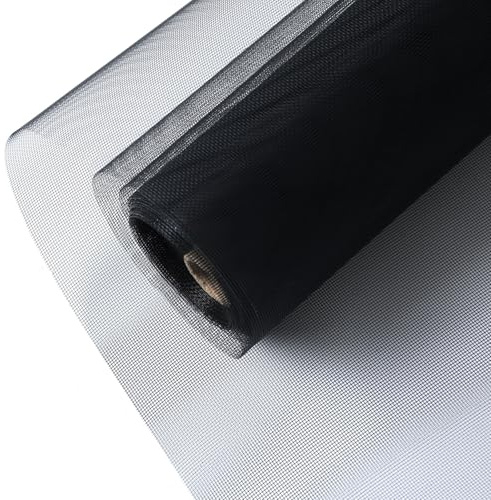 Black 304 Stainless Steel Mesh Screen 90X300cm, 1.5mm Hole Metal Net Sheet for Window and Door, Non-Corrosive and Non-Rusting, Easy to Cut and Install, 1 Roll (22 Mesh)