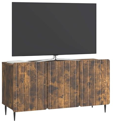 vidaXL TV-Schränk Geräucherte Eiche 99 x 34,5 x 52 cm Holzwerkstoff, Wohnzimmermöbel, rechteckige Medieneinheit, schicke Ablage, praktischer Organizer für Zuhause