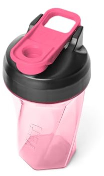 YETI Yonder 20 oz (591 ml) Leakproof Protein Shaker Bottle, Tropical Pink | 100% Leakproof Shaker Cup with Whisk-Free Helimix Technology, Quick-Access Cap & Measurement Marks - Dishwasher Safe