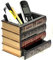 Bellaa 20591 Stiftehalter Schreibtisch Organizer Caddy Boden Aufbewahrung Schublade Antik Vintage Ästhetische Bibliothek Bücher Dekoratives Design Bauernhaus