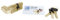 Tesa Assa Abloy, TX8B3035L, Cylindre de Haute sécurité, TX80, Double Embrayage, Came Longue, clé - Bouton, Laiton, 30 x 35 mm