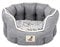 allpetsolutions Alfie Range Dog Bed - Warm, Fleece-Lined Machine Washable with Raised Rim - Calming Pet Sofa & Home Lounger with Extra Soft Reversible, Removable Pillow Cushion - Medium, Grey