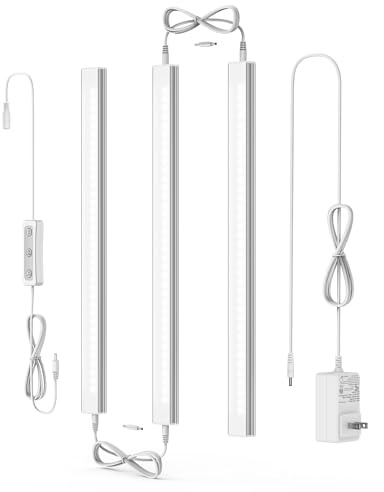 ASOKO Under Cabinet Lighting, 4500K Daylight, 3 Pack 12 inch Linkable