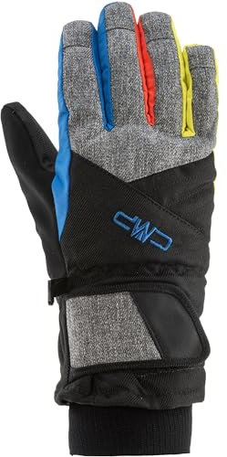 CMP - Twill-Skihandschuhe für Kinder, Black-Royal-Limeade, 5