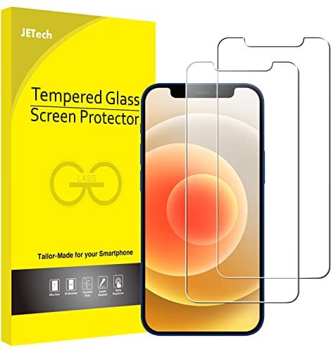 JETech Protector de Pantalla para iPhone 12/12 Pro 6,1 Pulgadas, Vidrio Cristal Templado, 2 Unidades